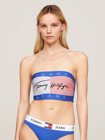 Tommy Jeans Bandeau BH in Blau: Vorderseite