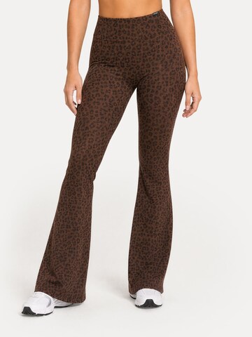 Coupe slim Leggings ' Lithara ' Smilodox en marron : devant