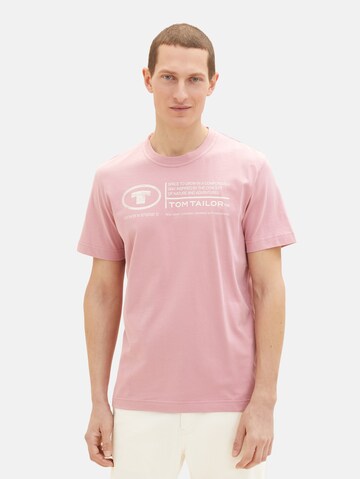 T-Shirt TOM TAILOR en rose : devant