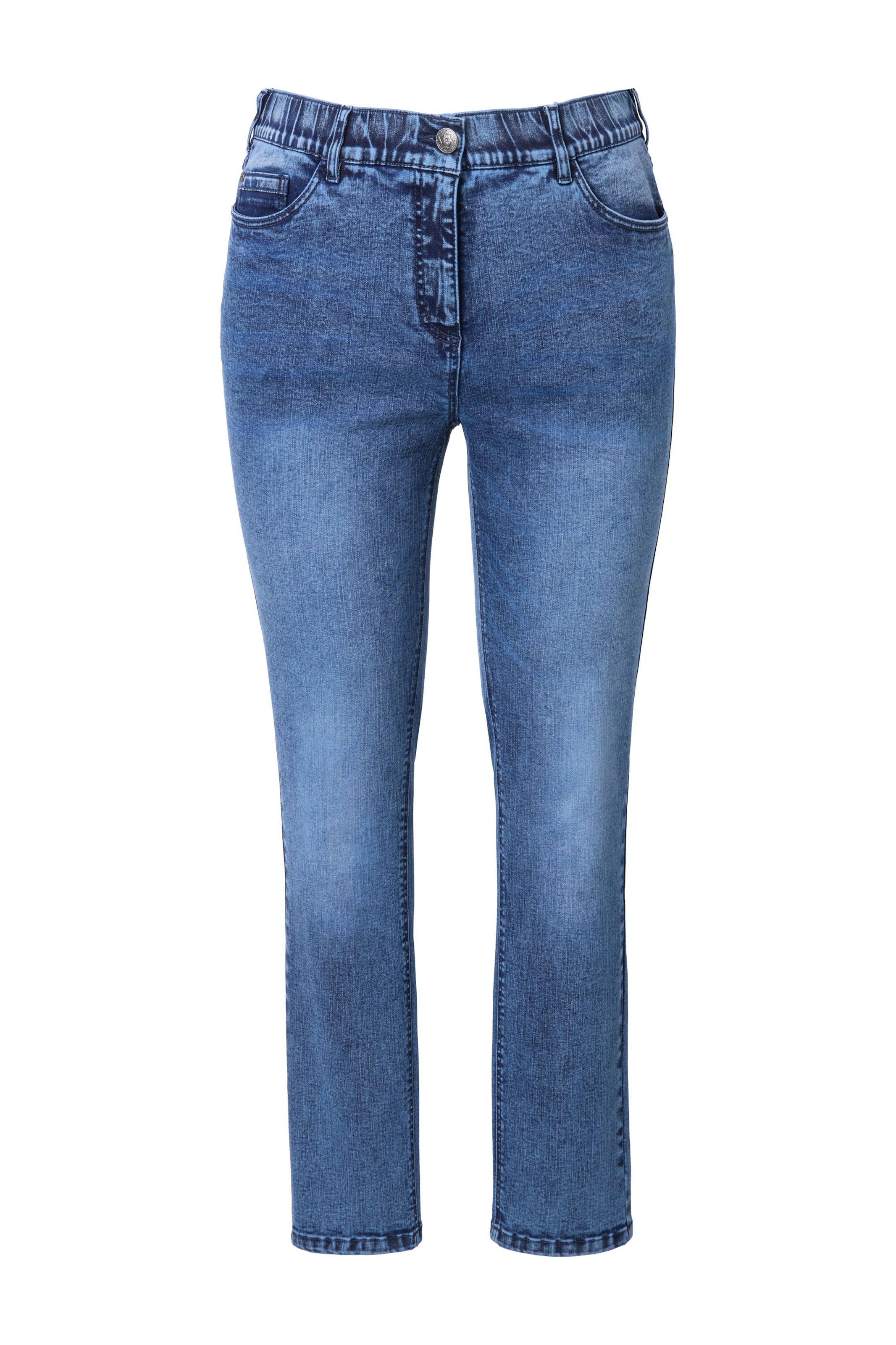 Ulla Popken Skinny Jeans in Blauw: voorkant