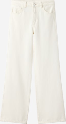 MANGO Wide Leg Farkut 'DANILA' värissä beige: etupuoli