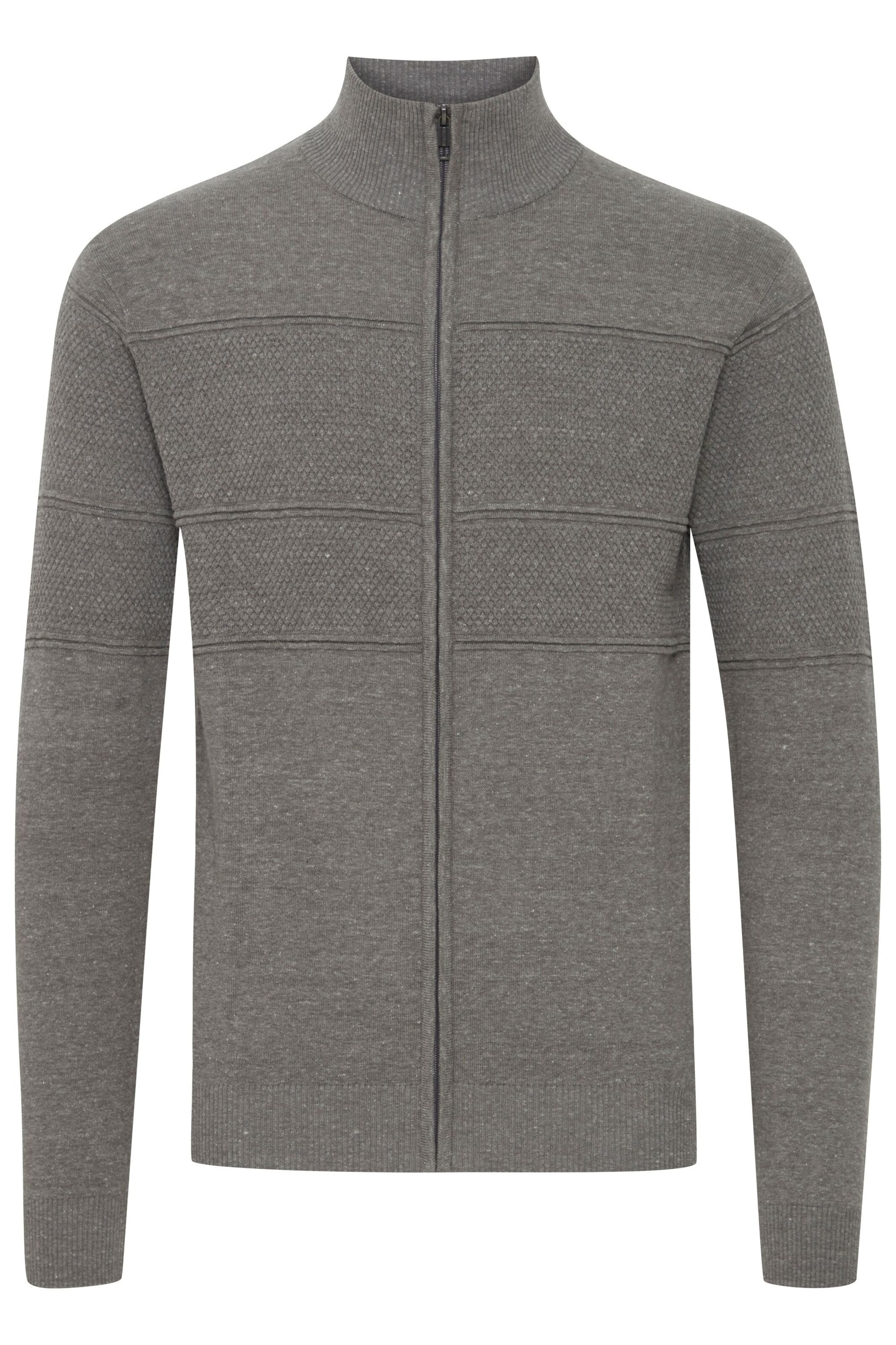 11 Project Gebreid vest 'Yannik' in Grijs: voorkant