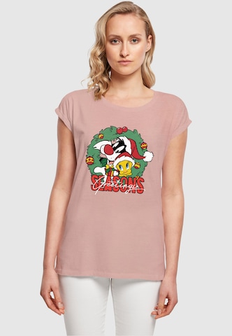 T-shirt 'Looney Tunes - Seasons Greetings' ABSOLUTE CULT en beige : devant