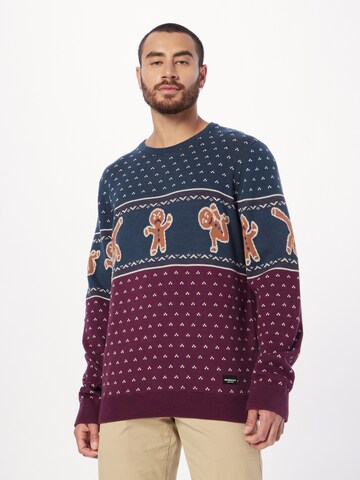 Iriedaily Sweater 'Cookieman' in Blue: front