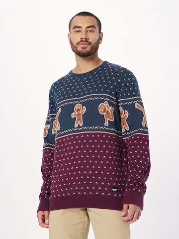 Pull-over 'Cookieman' Iriedaily en bleu : devant