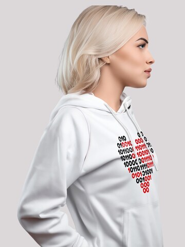 F4NT4STIC Sweatshirt 'I Love You 01001001 Binary Code Herz Valentinstag' in Wit