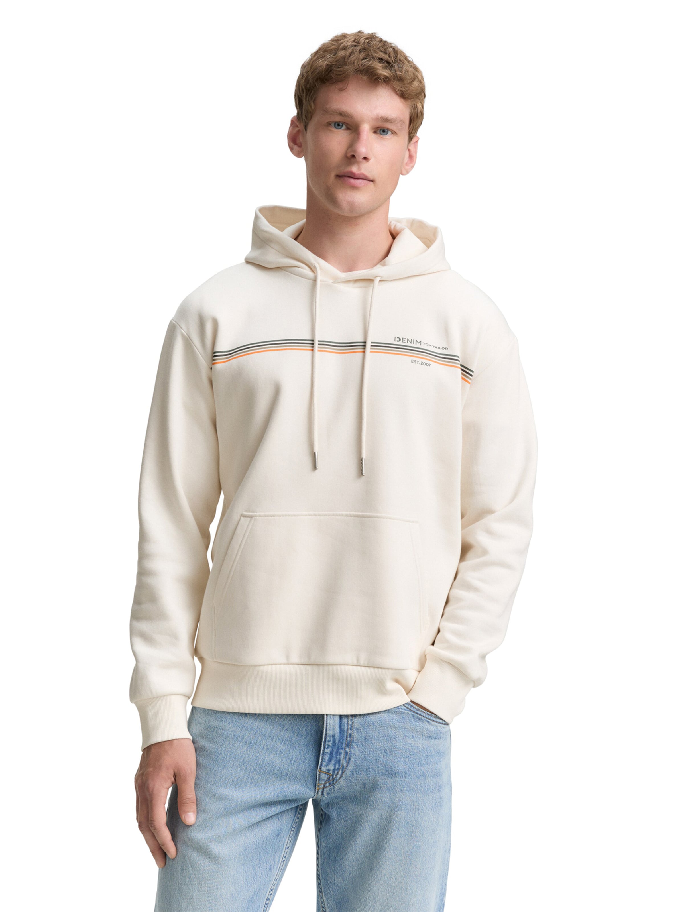 TOM TAILOR DENIM Sweatshirt in White: front