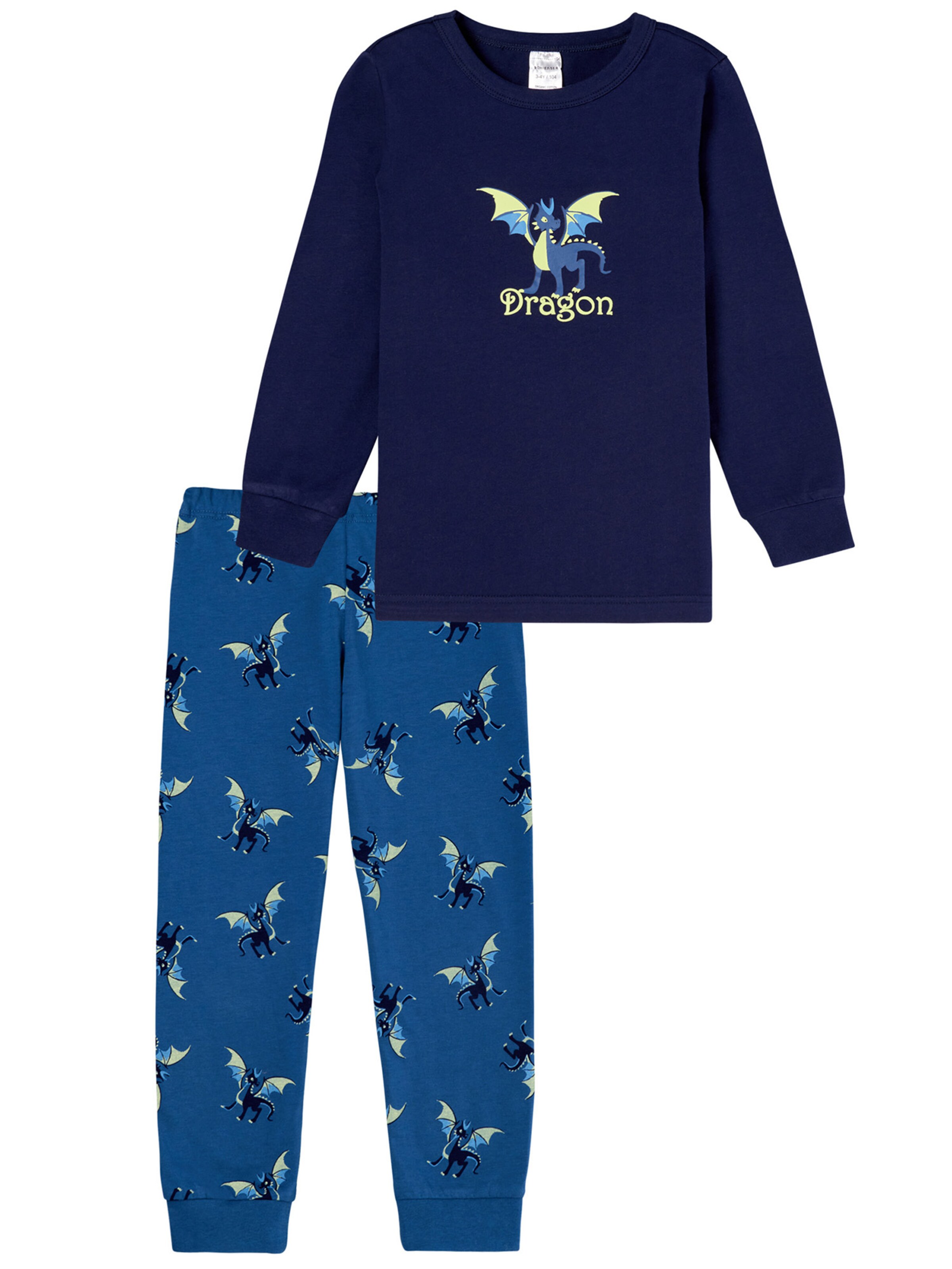 SCHIESSER Pyjama ' Boys World ' in Blau: Vorderseite