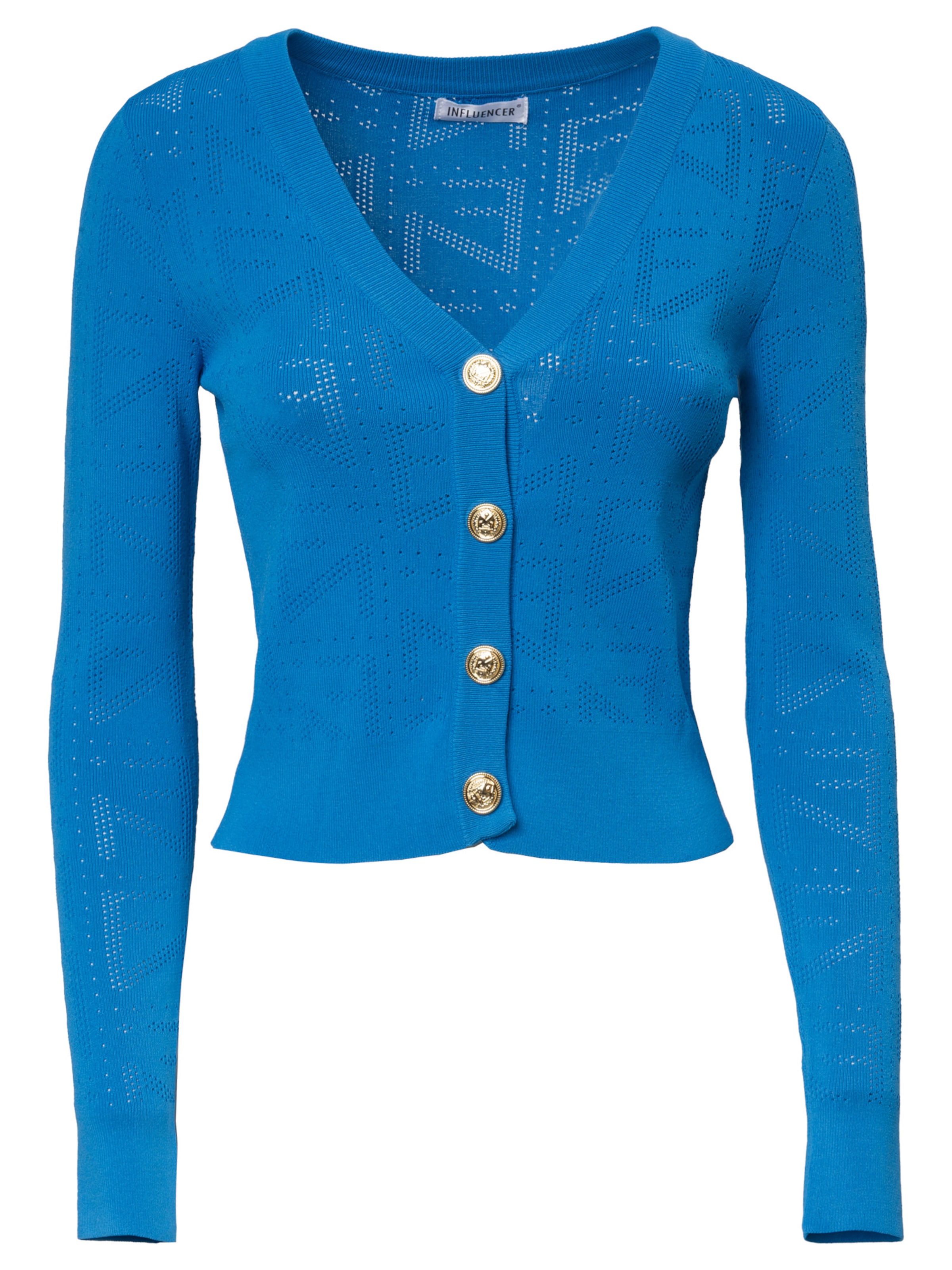 Influencer Вязаная кофта в Синий: спереди