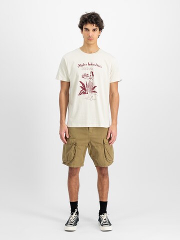 ALPHA INDUSTRIES Póló 'Alpha Hawaii' - fehér