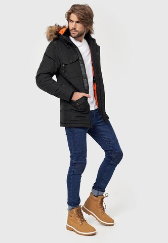 INDICODE JEANS Winter Parka ' Carpelan ' in Black