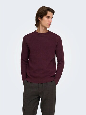 Only & Sons Свитер 'ONSHAY' в Красный: спереди
