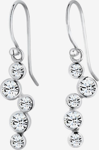 ELLI Earrings 'Rund Kristall' in Silver: front