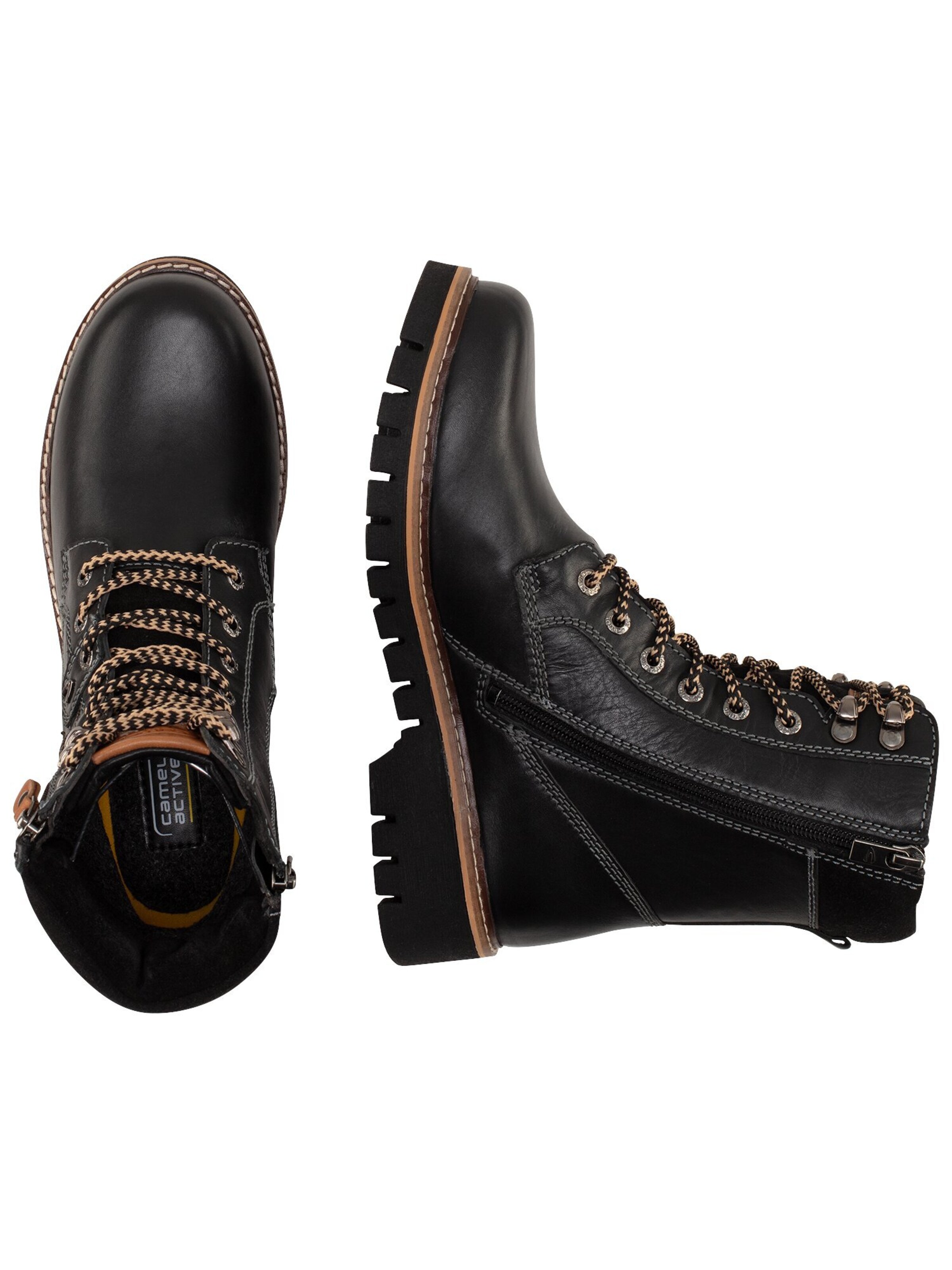 CAMEL ACTIVE Schnürstiefelette in Schwarz