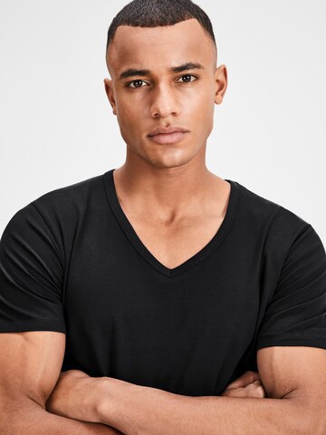 JACK & JONES T-Shirt 'JJV-Neck' in Schwarz
