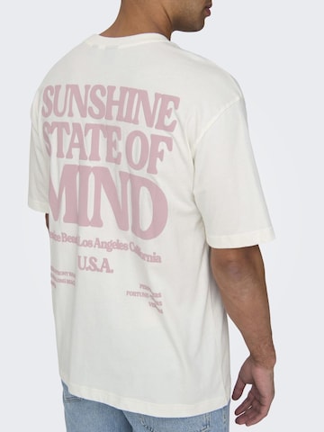 T-Shirt 'KENNY' Only & Sons en blanc