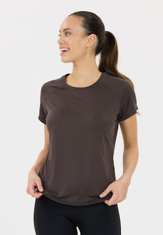 Athlecia T-Shirt 'Gaina' in Braun: Vorderseite