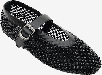 Desa Strap ballerina 'Mary Jane Flats' in Black: front