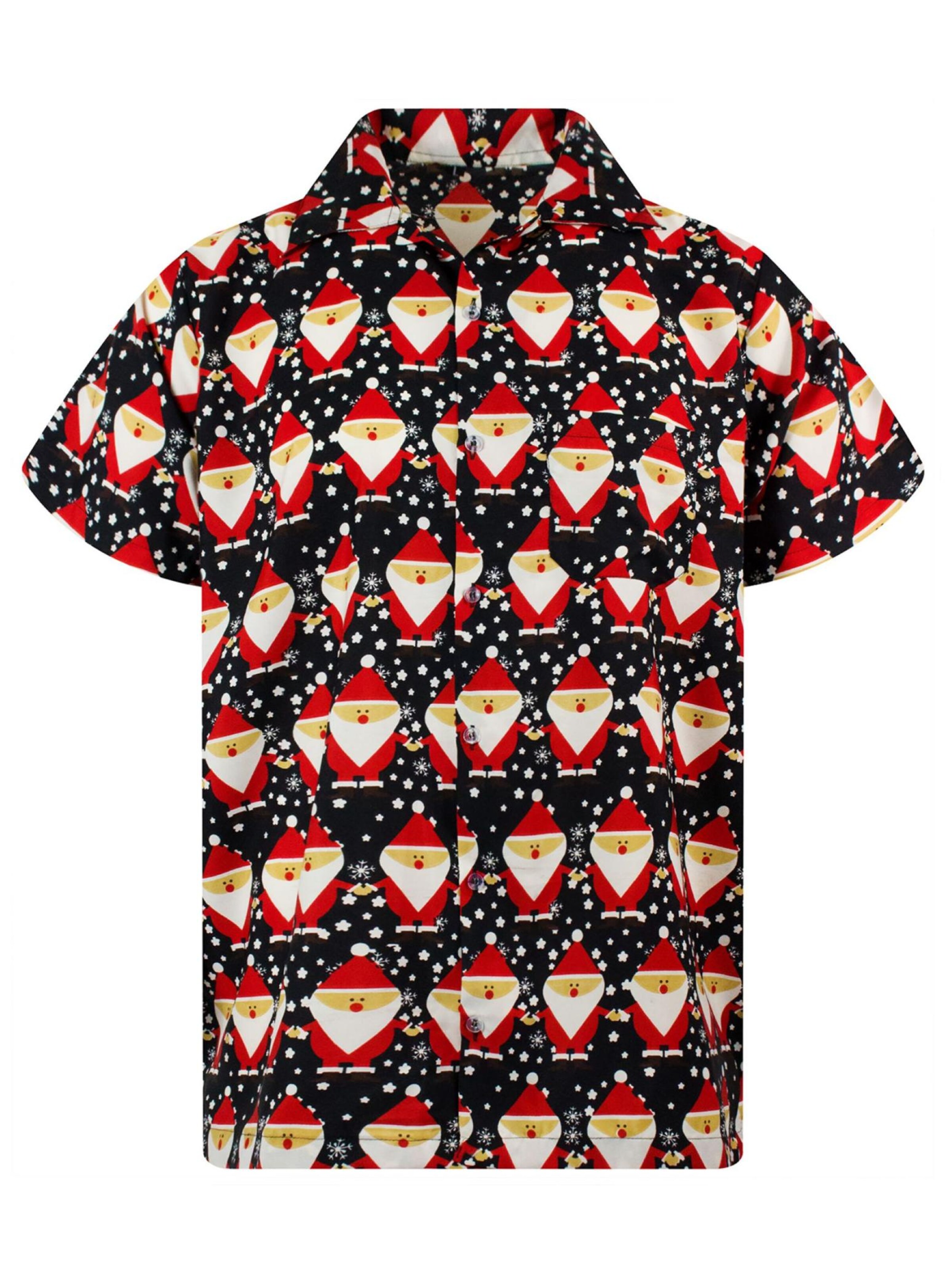 King Kameha Button Up Shirt 'Christmas Santa Allover' in XS in Black, Item view