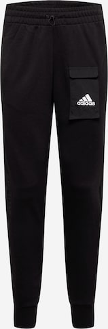 ADIDAS SPORTSWEAR Tapered Workout Pants in Black: front