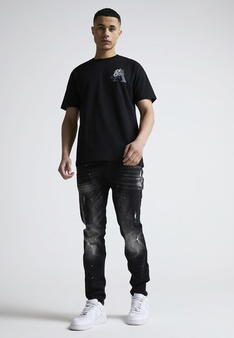 Alessandro Zavetti Slimfit Jeans 'Leonelli' in Zwart: voorkant