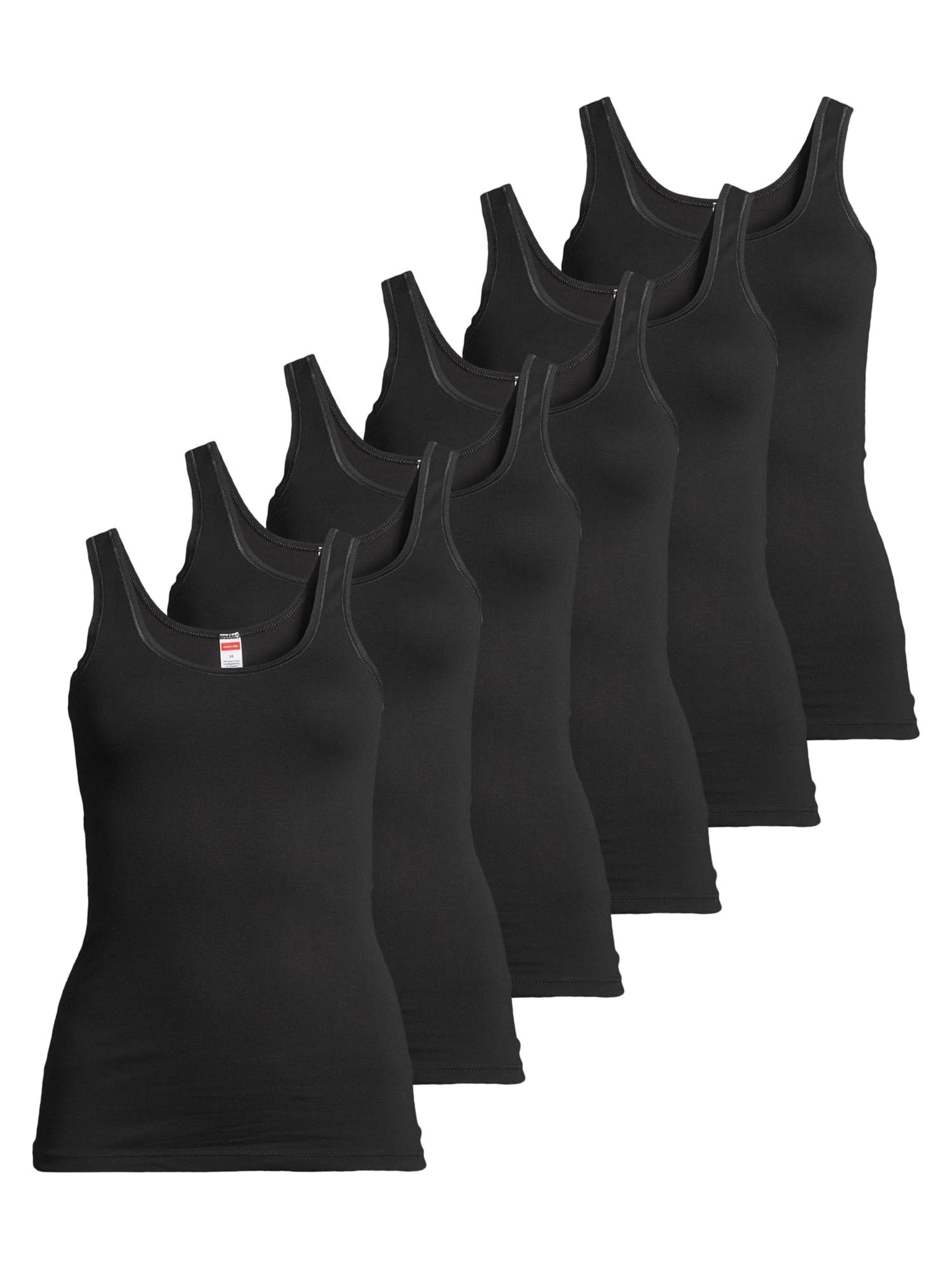 CON-TA Undershirt 'Feinripp' in Black: front