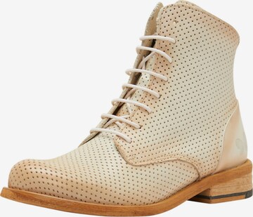 FELMINI Lace-Up Ankle Boots in Beige: front