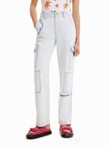 Desigual Loose fit Cargo Jeans 'Senda' in White: front