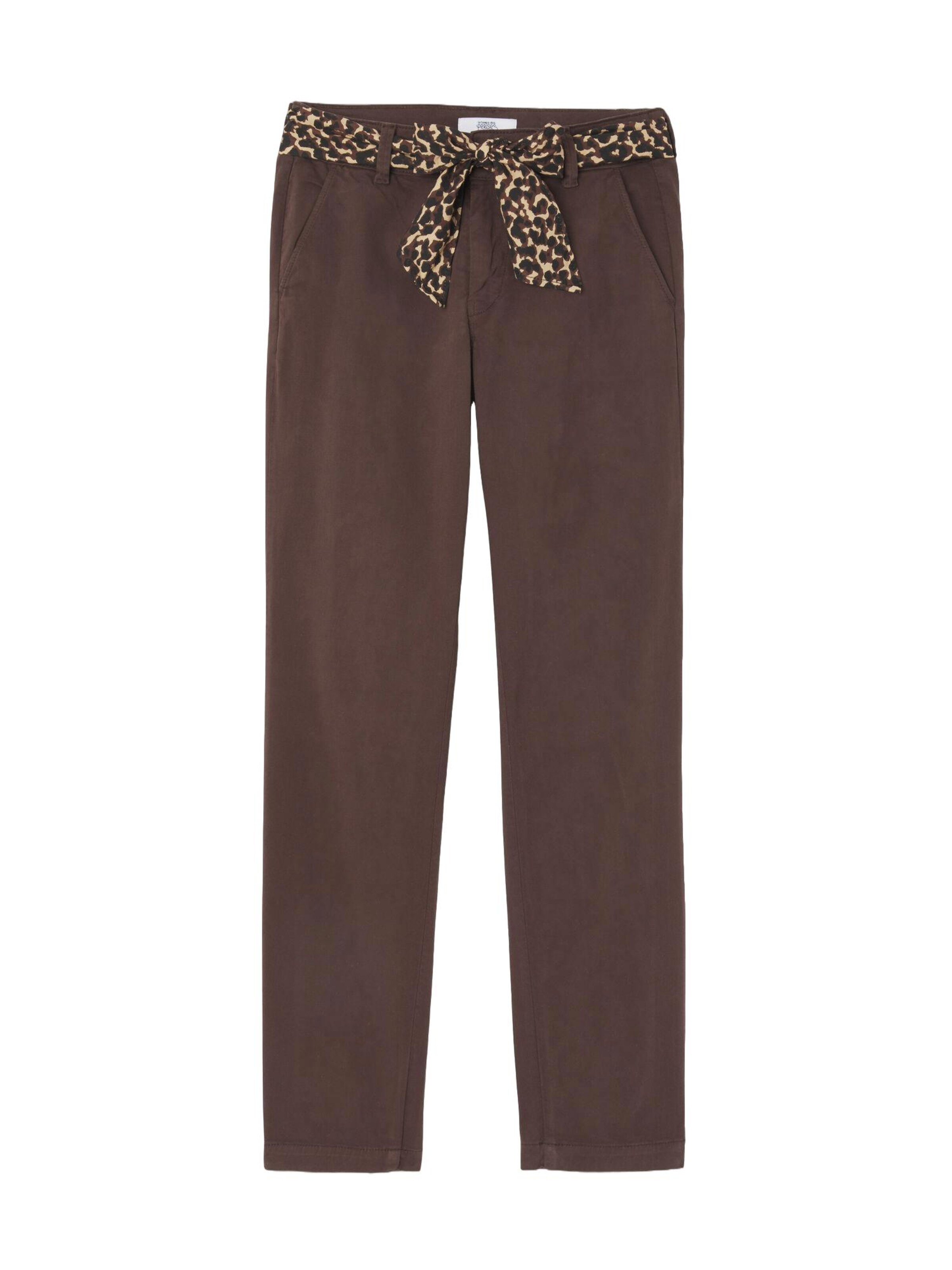 Pantalon chino 'KRISTIN' Le Temps Des Cerises en marron : devant