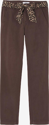 Pantalon chino 'KRISTIN' Le Temps Des Cerises en marron : devant