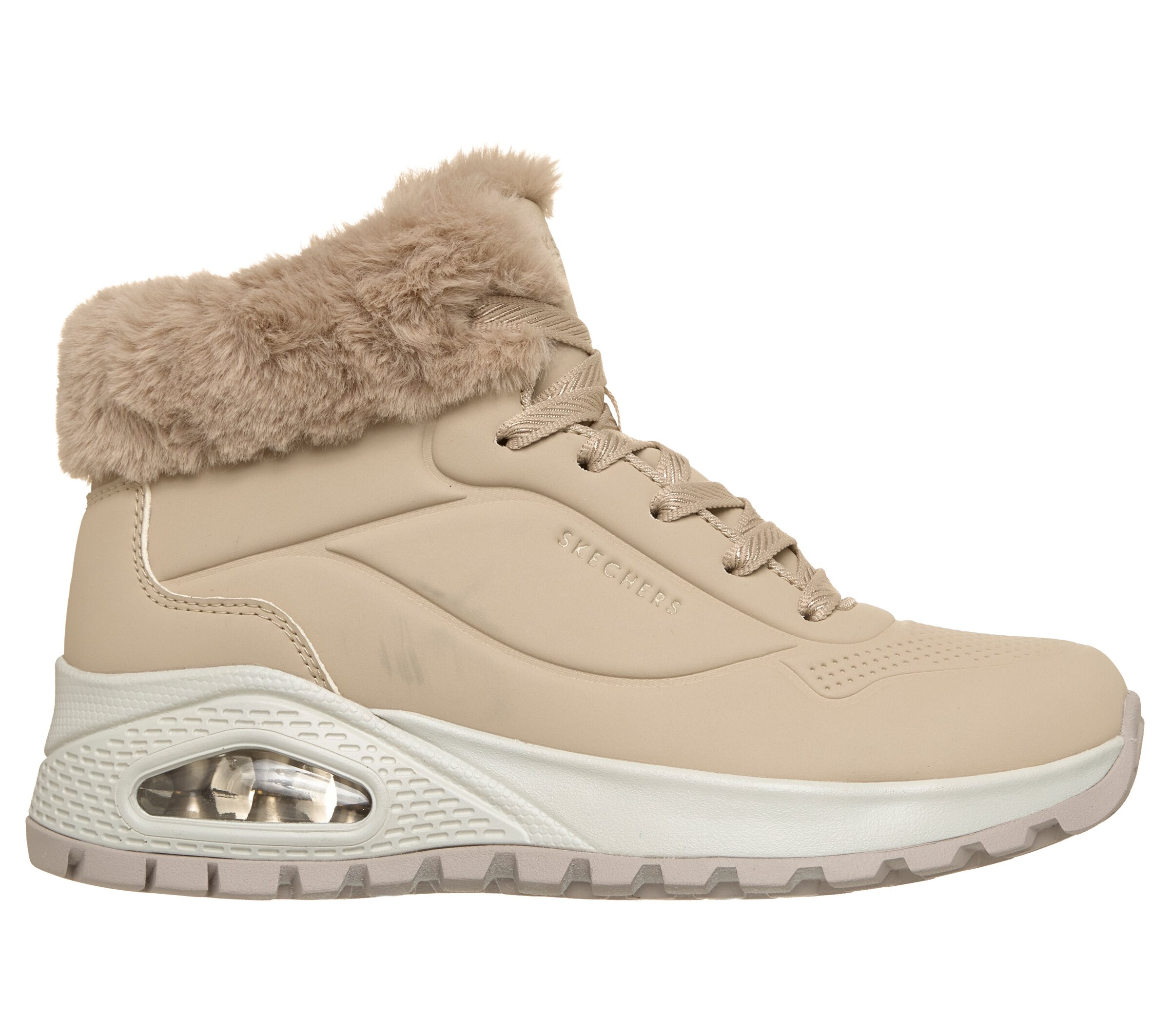 SKECHERS Šněrovací kozačky 'UNO RUGGED' – šedá: přední strana