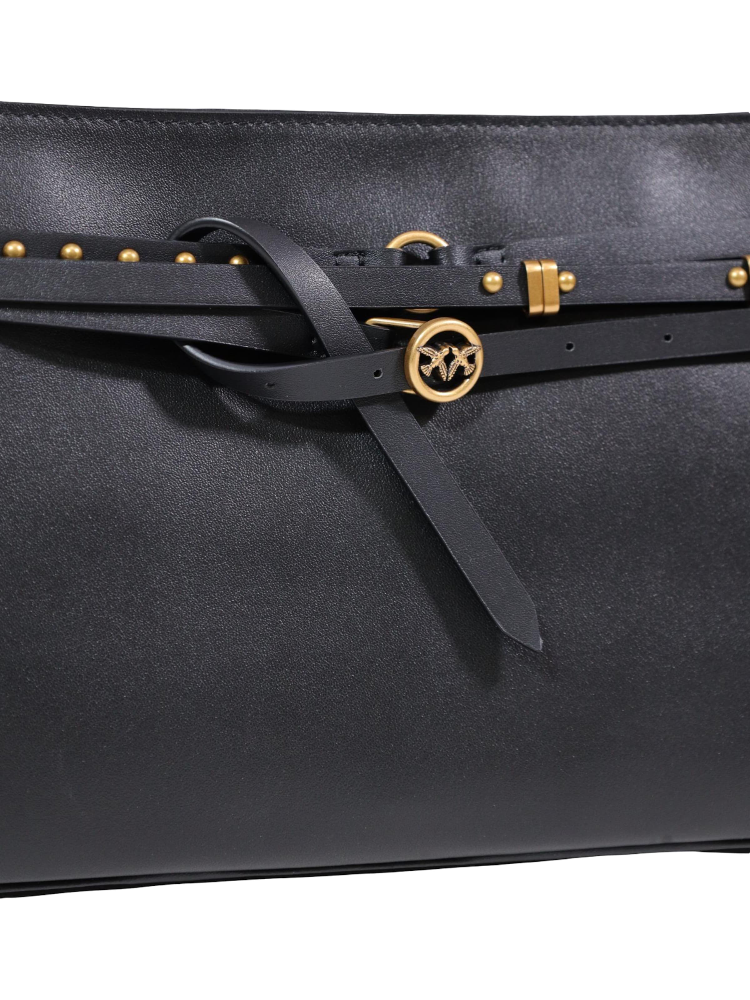 PINKO Skuldertaske 'BELT BAG CLASSIC VITELLO MORBI 106176 A0QO' i sort