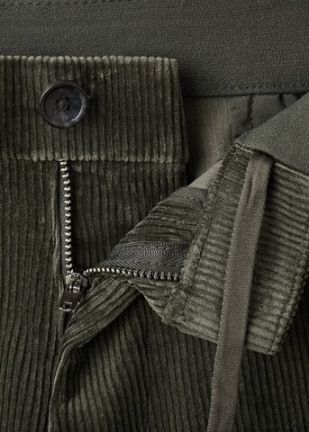MANGO MAN Slim fit Pants 'Berdam' in Green