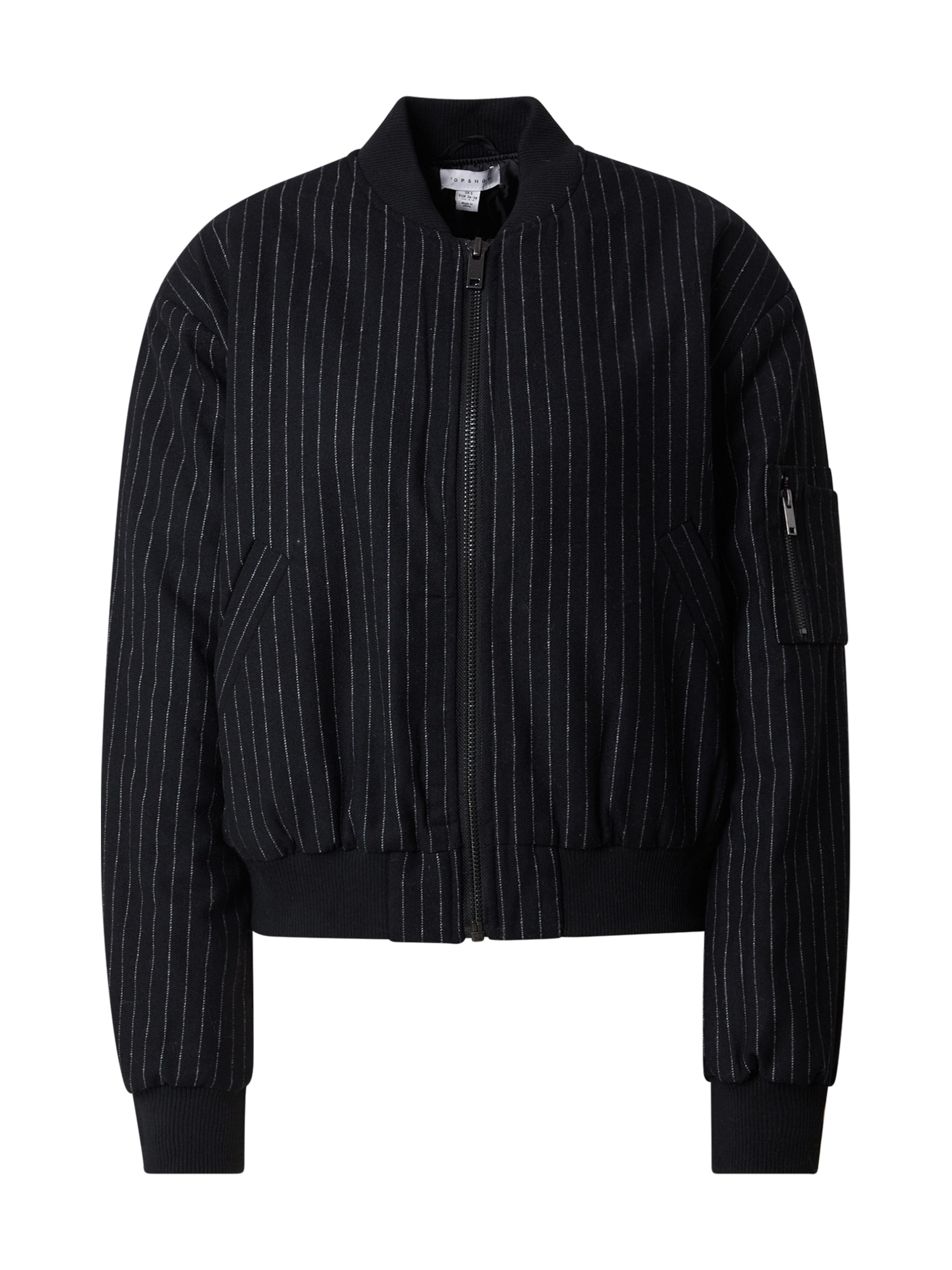 TOPSHOP Φθινοπωρινό και ανοιξιάτικο μπουφάν σε μαύρο: μπροστά