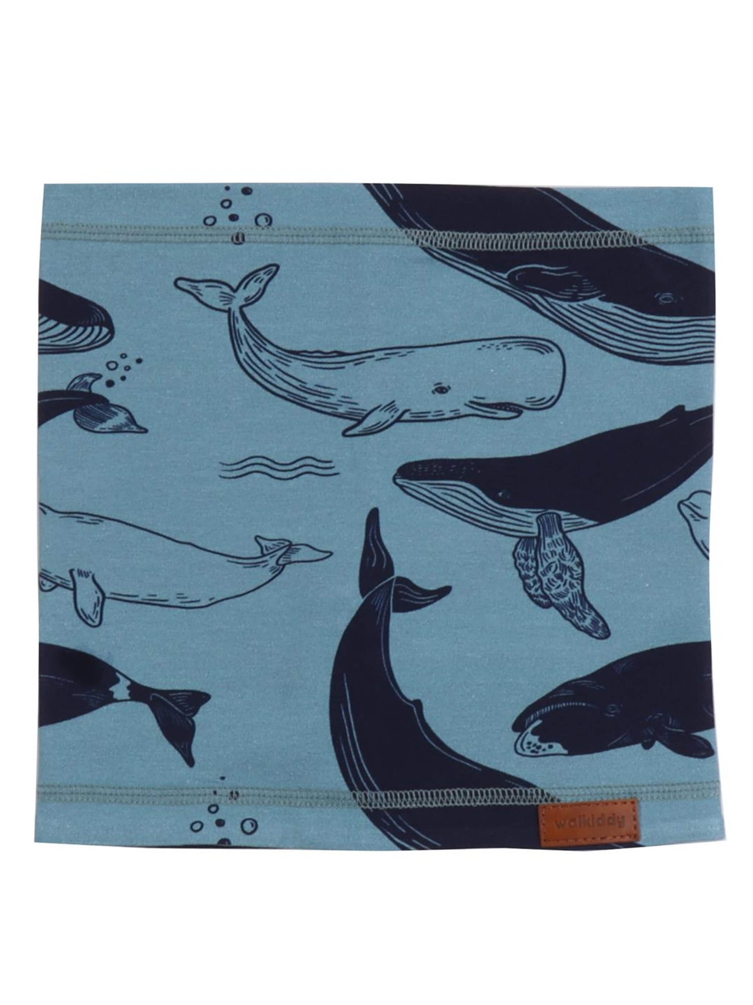 Walkiddy Schal 'Whale Friends'‌‌‌‌ in Blau: Vorderseite