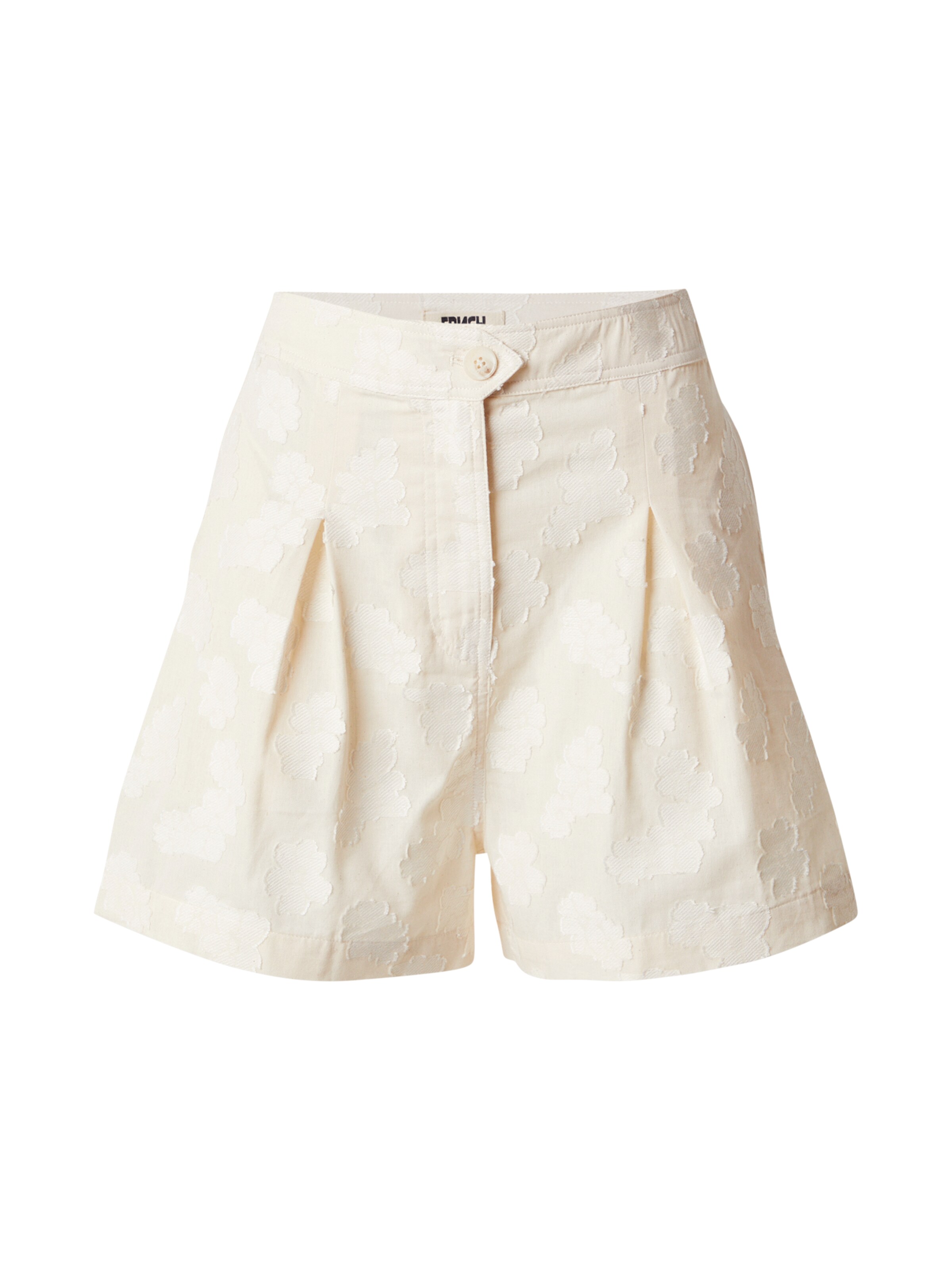 FRNCH PARIS Regular Bandplooibroek in Beige: voorkant