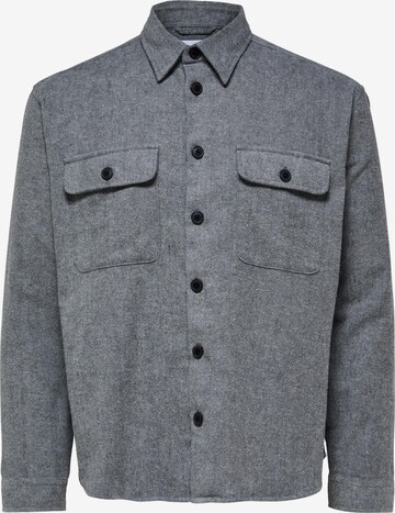 SELECTED HOMME - Ajuste confortable Camisa 'Mason' en gris: frente