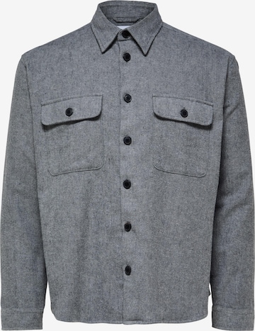 SELECTED HOMME - Comfort Fit Camisa 'Mason' em cinzento: frente