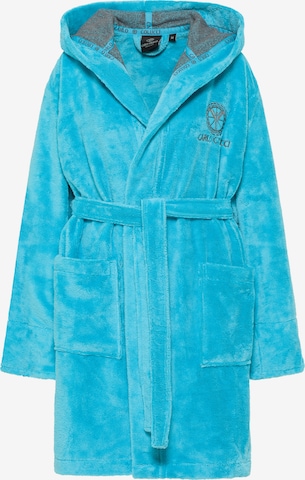 Carlo Colucci Short Bathrobe 'Como' in Blue: front