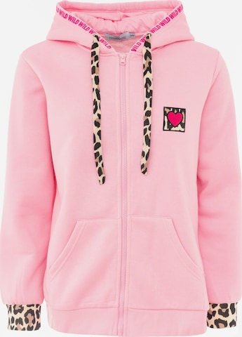 Zwillingsherz Sports sweat jacket in Pink: front