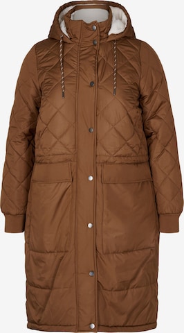 Manteau d’hiver 'CACAMP' Zizzi en marron : devant