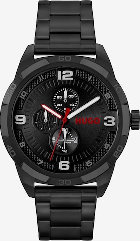 HUGO Red - Reloj analógico en negro: frente