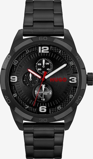 HUGO Red Montre à affichage analogique en rouge / noir / blanc, Vue avec produit