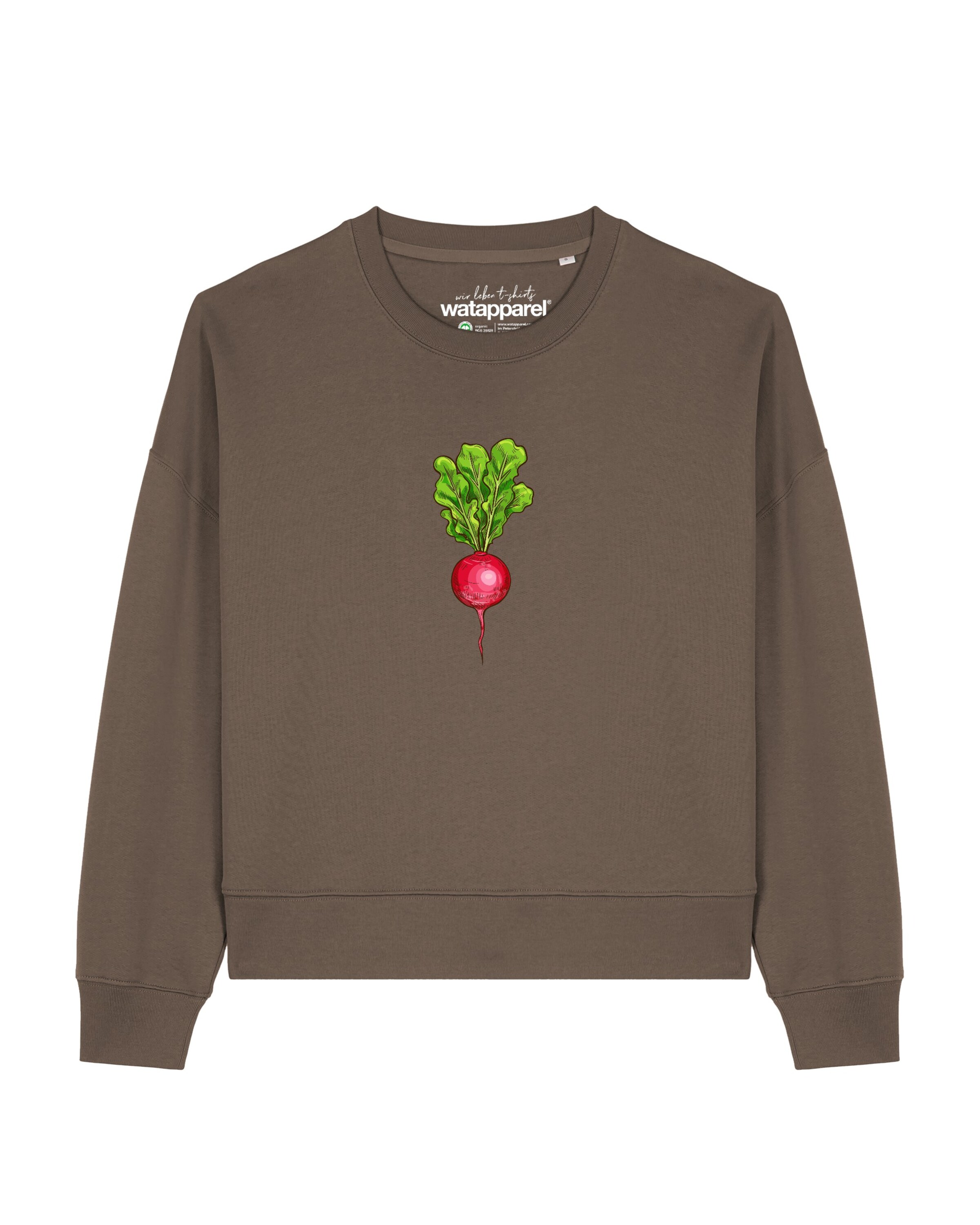 Sweat-shirt 'Radieschen ' Watapparel en marron : devant
