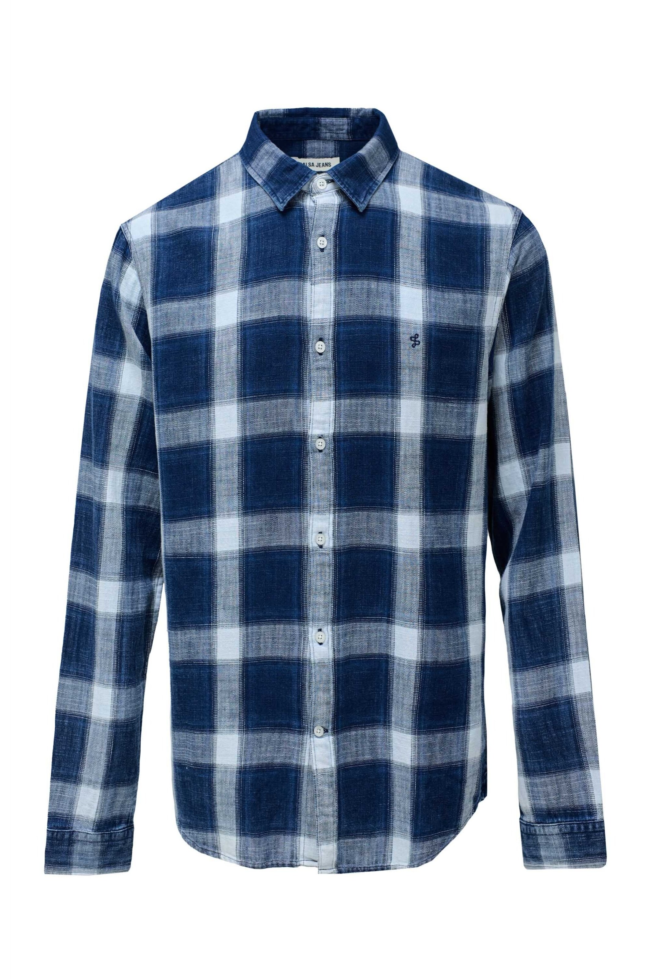 Salsa Jeans Regular fit Overhemd 'Birmingham' in Blauw