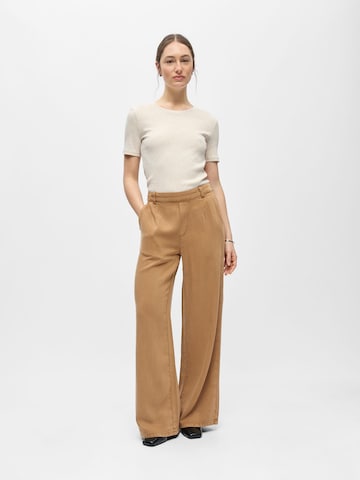 OBJECT Wide Leg Jeans i brun: forside
