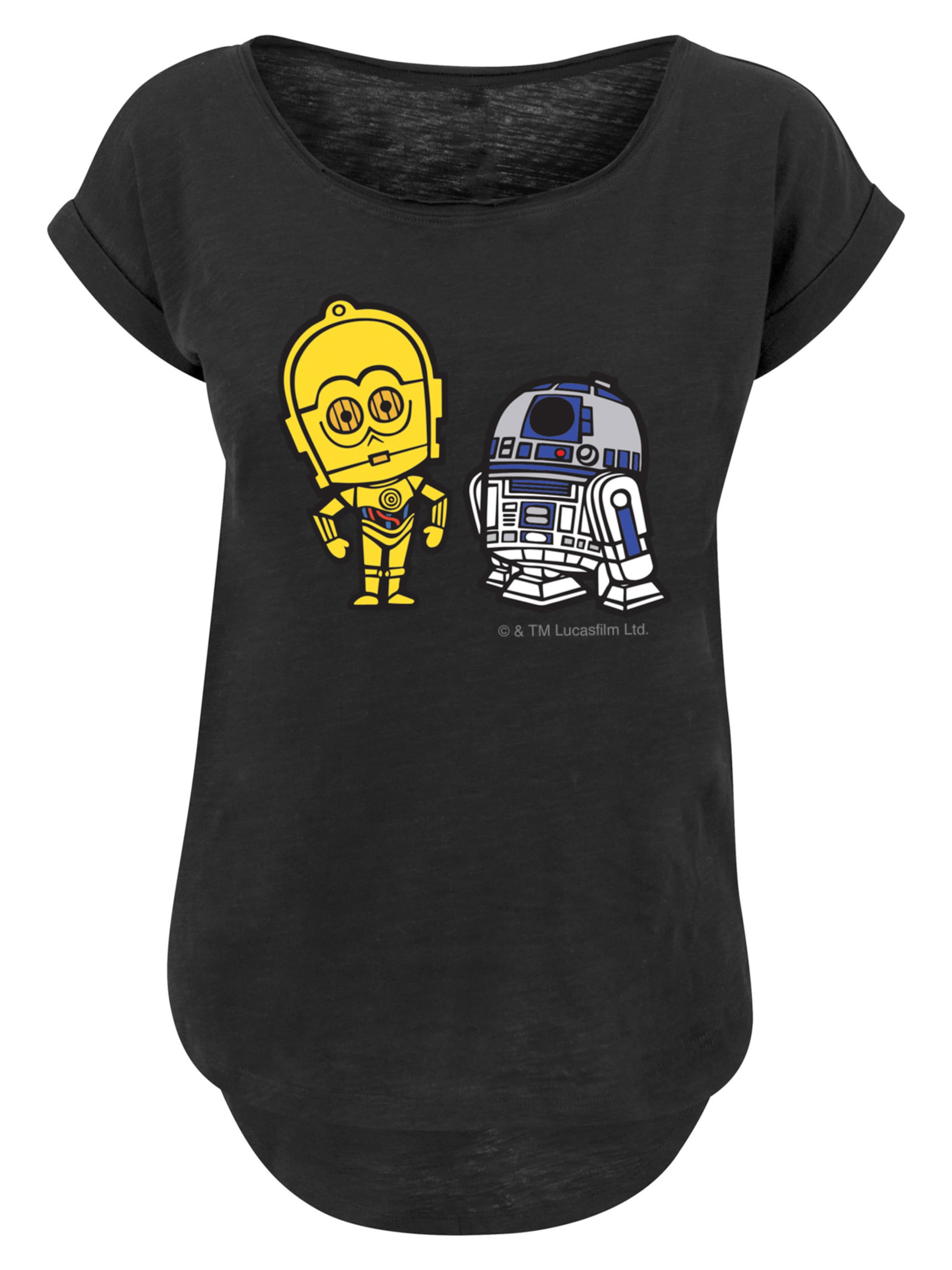 F4NT4STIC Shirt 'Star Wars Resistance Droids Chest Print' in de kleur Blauw / Geel / Zwart / Wit, Productweergave