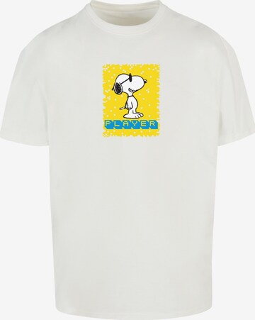 Merchcode Shirt 'Peanuts - Player' in Wit: voorkant