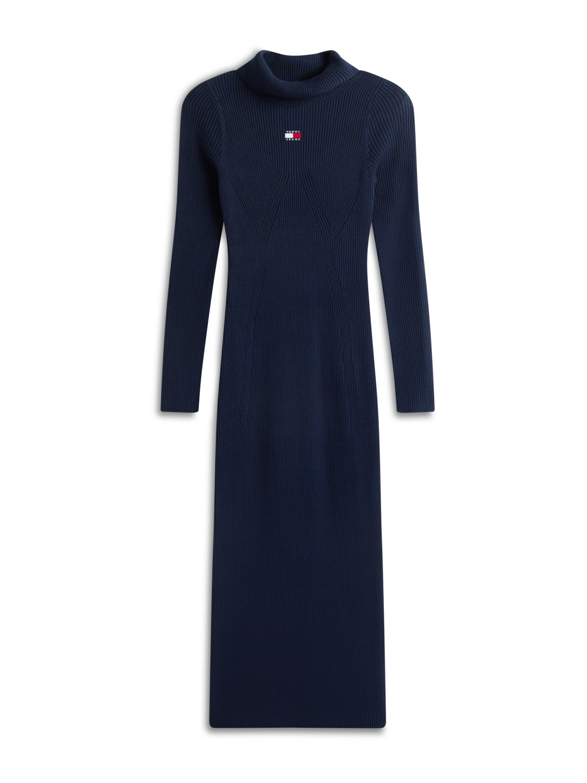 Tommy Jeans Stickad klänning i blå: framsida