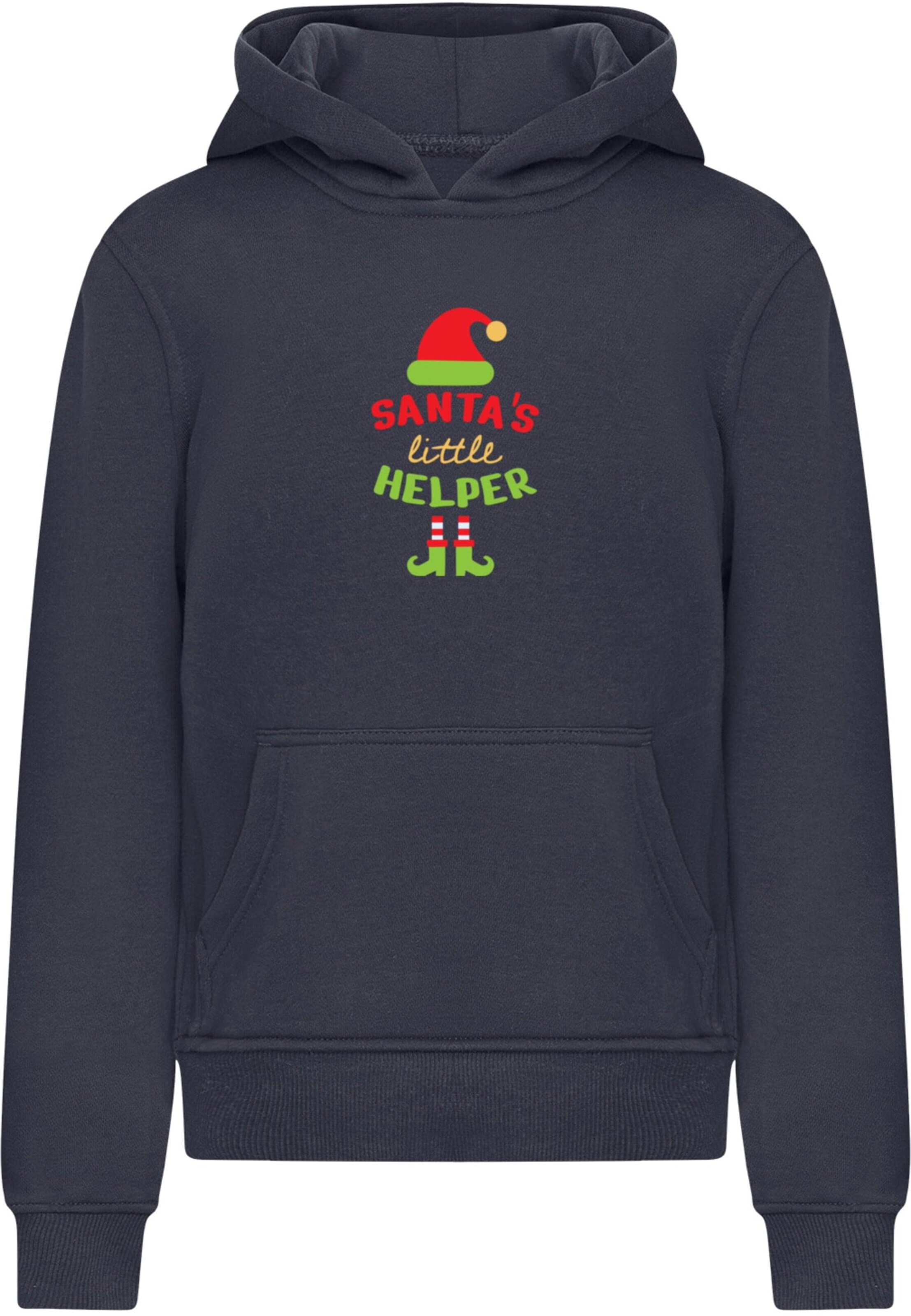 Merchcode Sweatshirt 'Christmas Santa´s Little Helper' in Blue: front